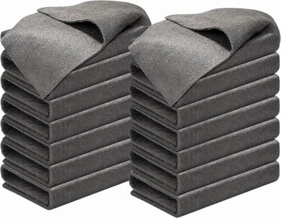 Microvezeldoeki microfibre, 20 pezzi, 30 x 30 cm, senza strisce, per cucina, bagno, vetro, auto.