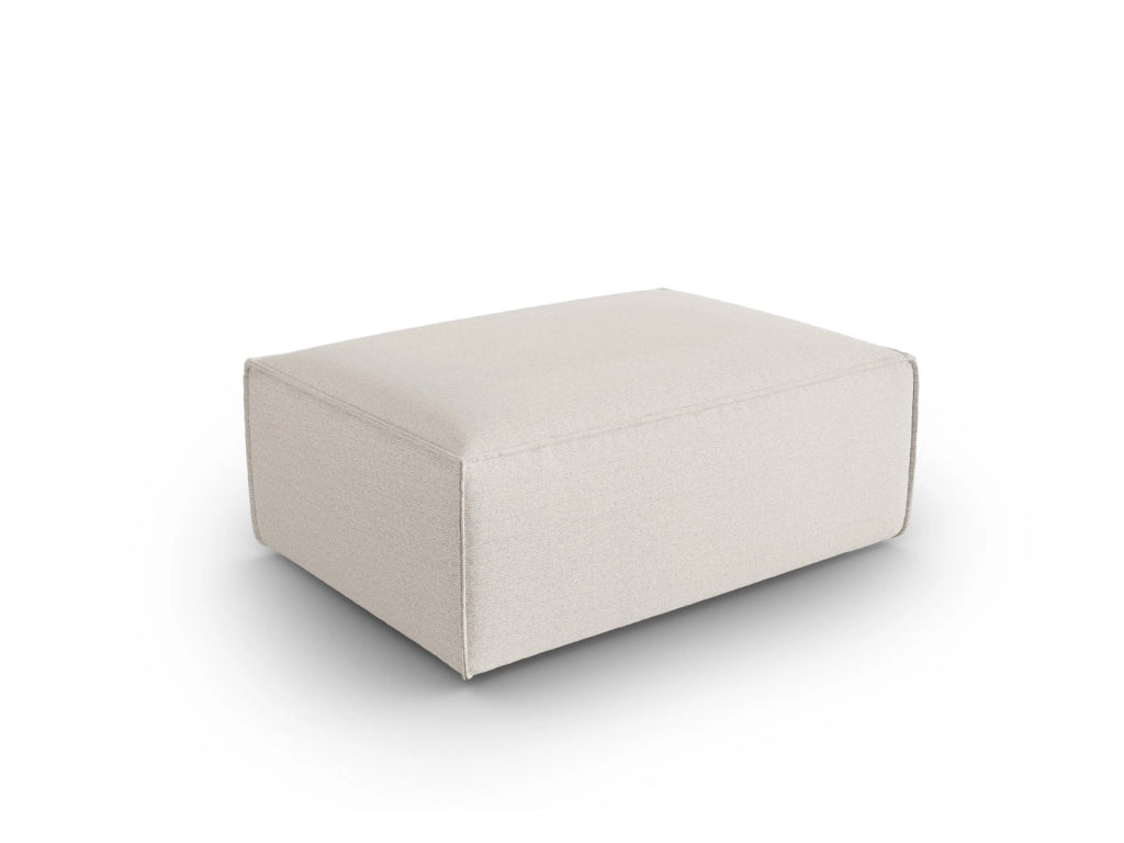 Cosmopolitan Design - Pouf "Mackay" in velluto strutturato avorio 