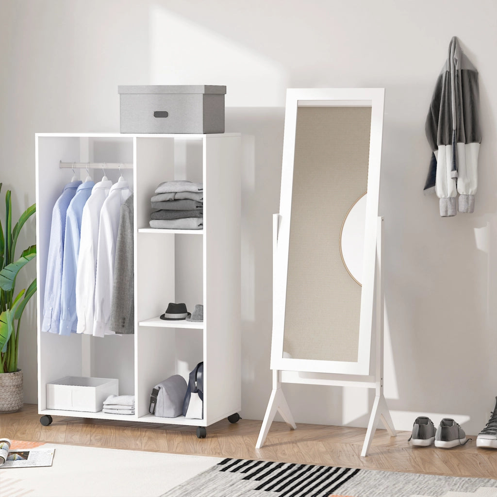 Specchio a Pieno Piede Regolabile ¨C zephmum ¨C Bianco 47x46x148 cm