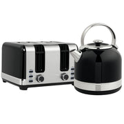 Set bollitore e tostapane, 7 livelli di doratura, 1,7 L, plastica, acciaio inox, nero