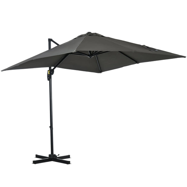 Ombrellone da Giardino Decentrato 245x245x248 cm in Alluminio Grigio
