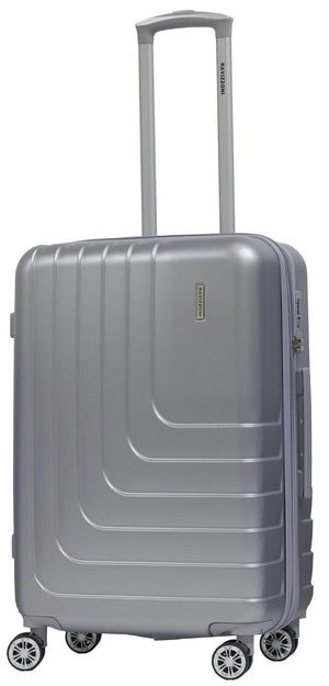 Set 3 Valigie Trolley Rigide in ABS 4 Ruote TSA Ravizzoni Titanio Silver