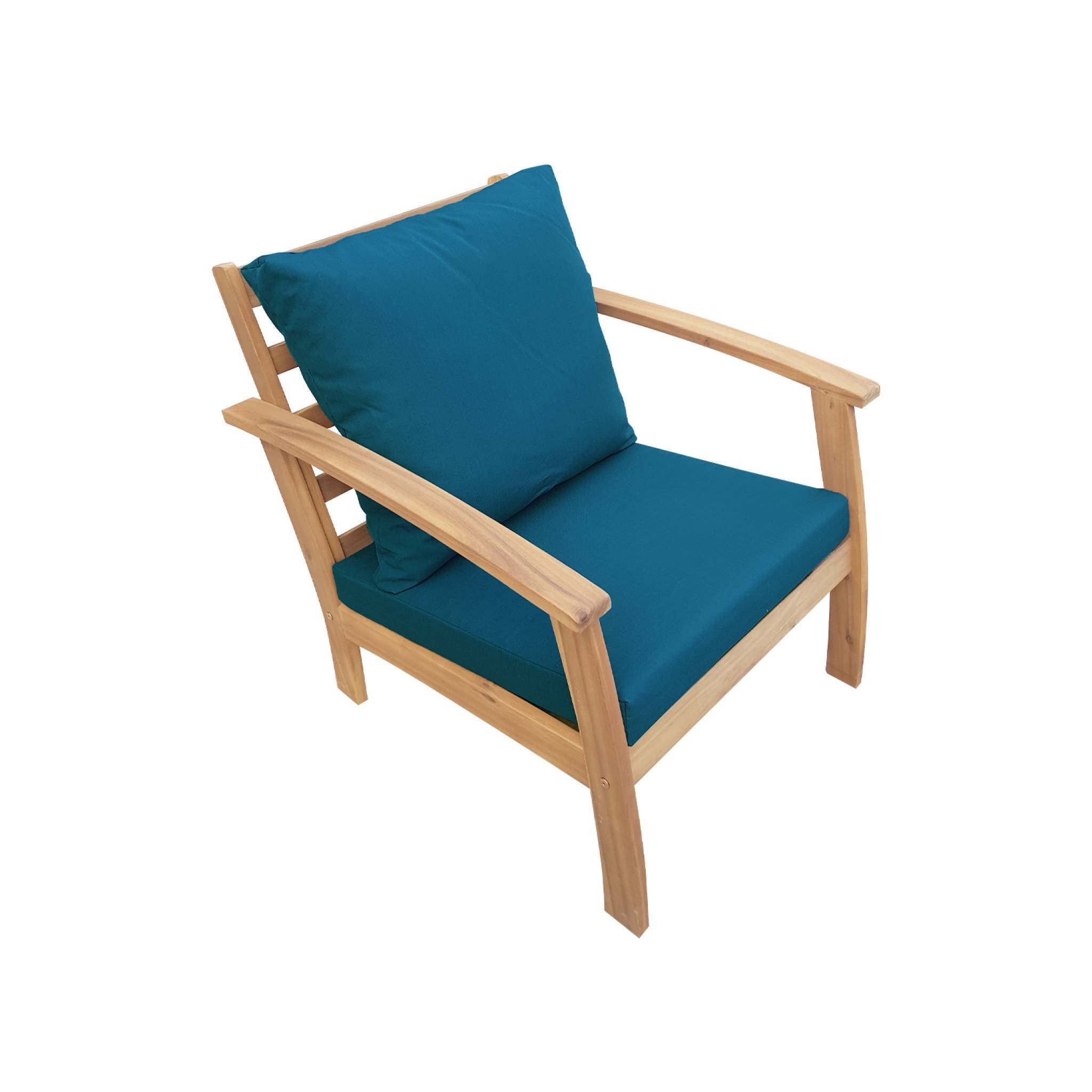 Salotto da giardino in legno a 4 posti, marrone naturale