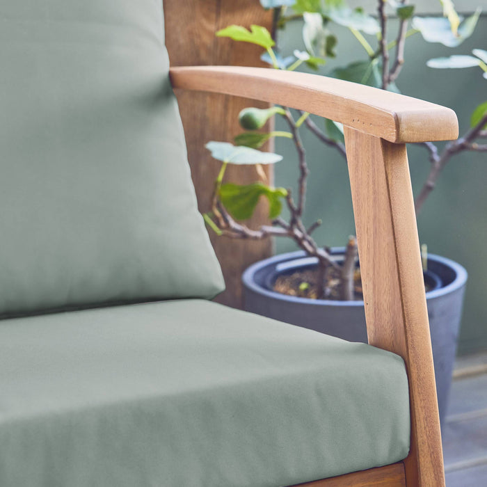 Salotto da giardino in legno di acacia, 5 posti, verde grigio