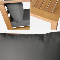 Salotto da giardino in legno di acacia, 5 posti, grigio