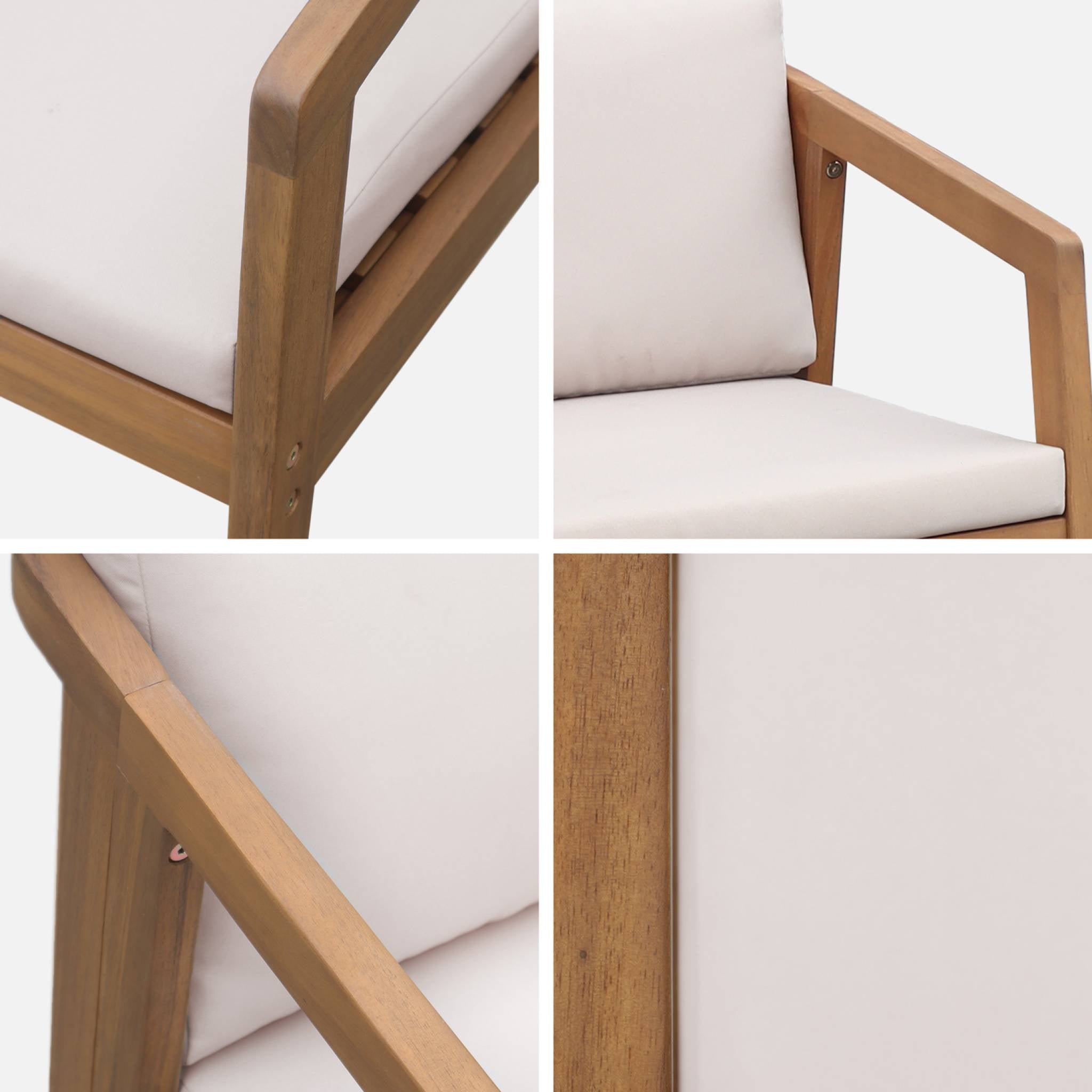 Sedie da giardino in legno di acacia, beige