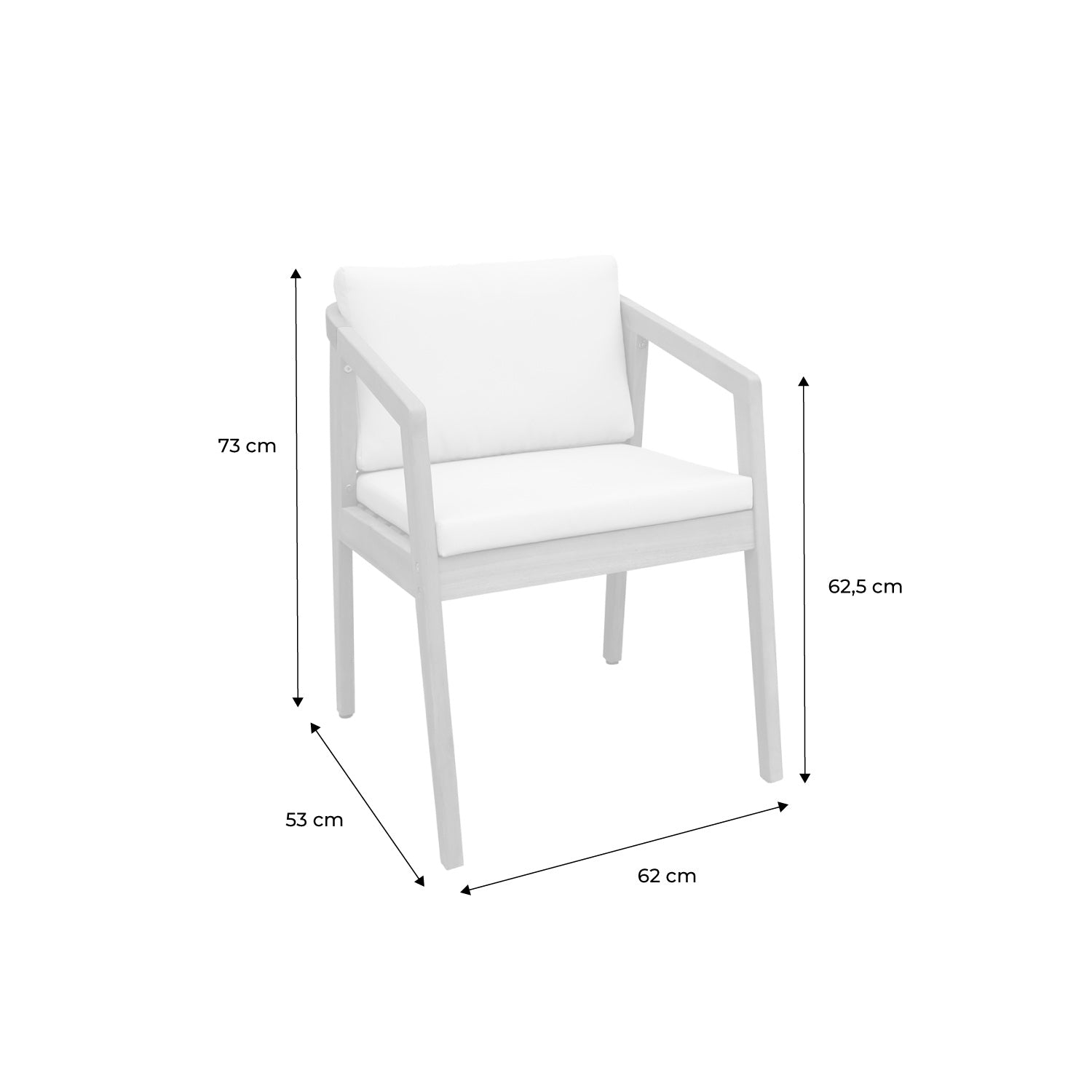 Sedie da giardino in legno di acacia, beige