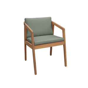 Sedie da giardino in legno di acacia, verde kaki