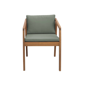 Sedie da giardino in legno di acacia, verde kaki