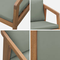 Sedie da giardino in legno di acacia, verde kaki