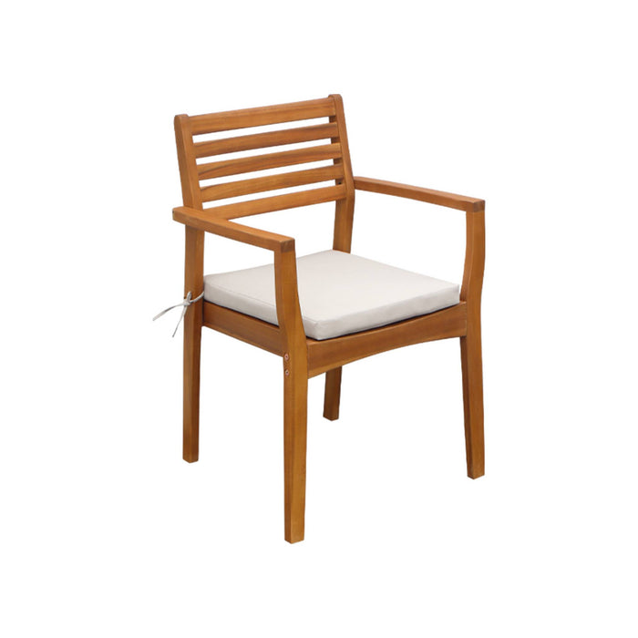 Poltrona da giardino in legno di acacia (set di 4), marrone naturale