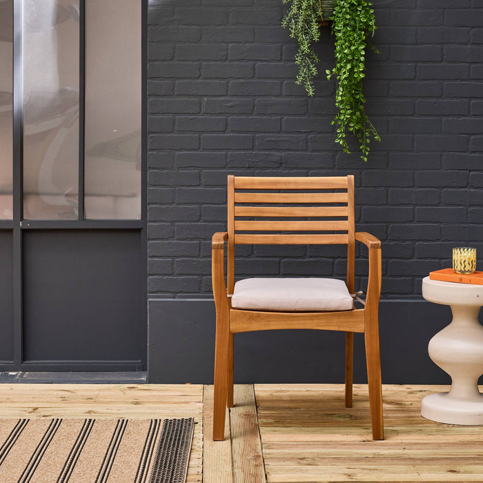 Poltrona da giardino in legno di acacia (set di 4), marrone naturale