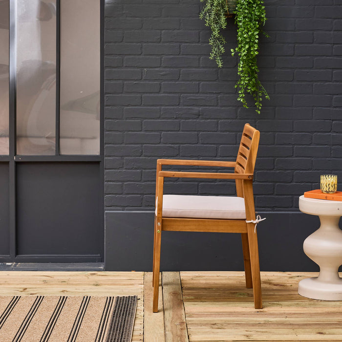 Poltrona da giardino in legno di acacia (set di 4), marrone naturale