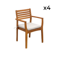 Poltrona da giardino in legno di acacia (set di 4), marrone naturale