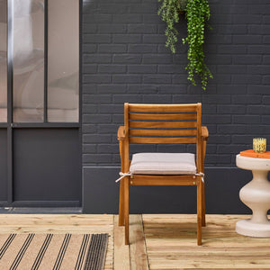 Poltrona da giardino in legno di acacia (set di 4), marrone naturale