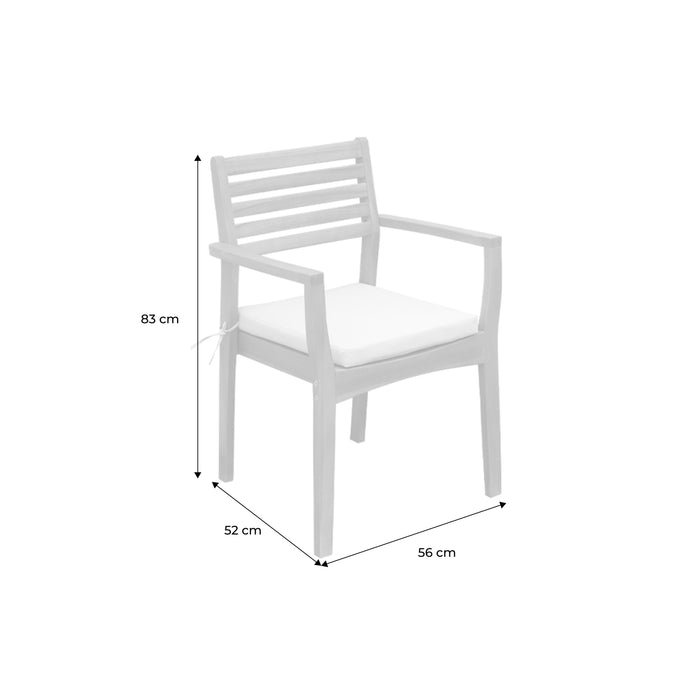 Poltrona da giardino in legno di acacia (set di 4), marrone naturale