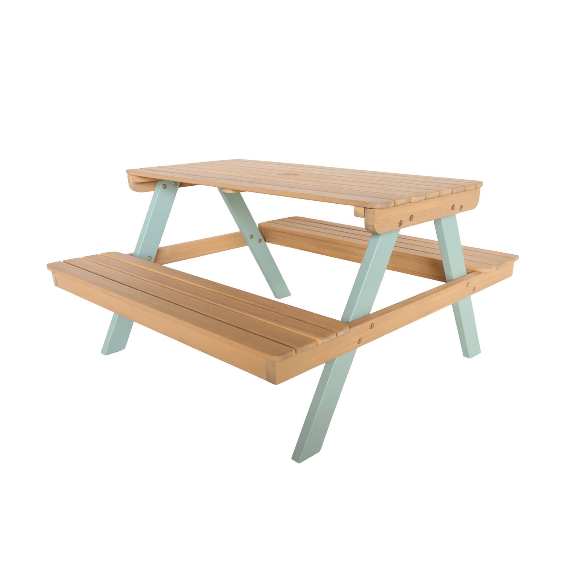 Tavolo da picnic in legno per bambini,  4 posti, verde grigio