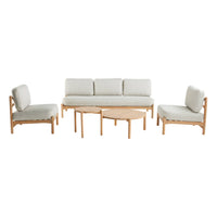 Set da giardino in legno di acacia, 5 posti, beige