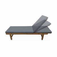 Set di 2 lettini prendisole multiposizione in legno con rotelle,