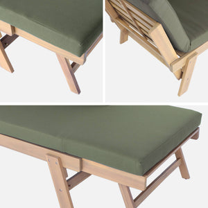 Panchina da giardino a 2/3 posti, verde kaki