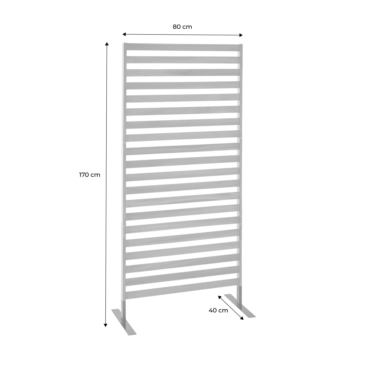 Paravento pieghevole in legno, 80x170x40cm, marrone naturale
