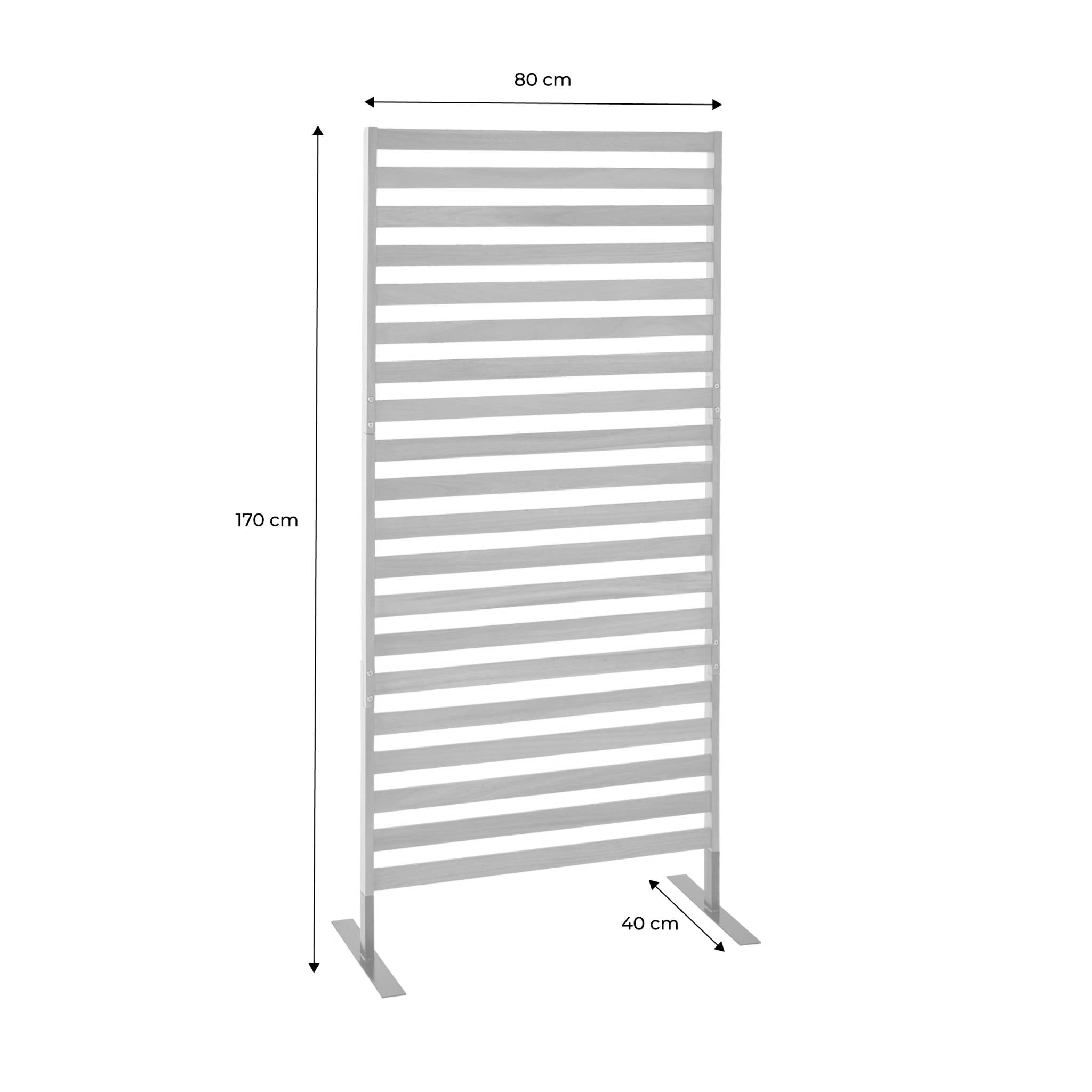 Paravento pieghevole in legno, 80x170x40cm, marrone naturale