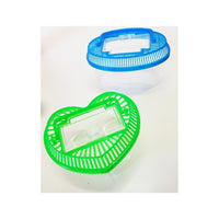 Trade Shop - Acquario Vaschetta Plastica Pesci Pesciolini Rossi Coperchio Maniglia Presa Aria -