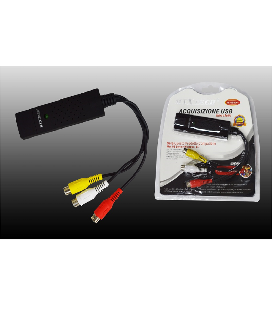Acquisizione Video E Audio Usb Per Notebook Telecamere Al Pc Maxtech Ae-usb001         