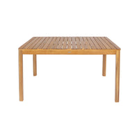 Tavolo da giardino in acacia con angoli arrotondati, 6 posti, marrone