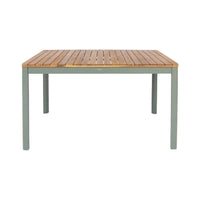 Tavolo da giardino in acacia con angoli arrotondati, 6 posti, verde