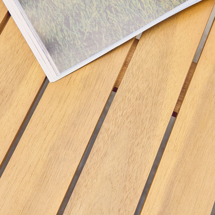 Tavolo da giardino in acacia con angoli arrotondati, 8 posti, marrone