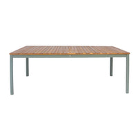 Tavolo da giardino in acacia con angoli arrotondati, 8 posti, verde