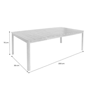 Tavolo da giardino in acacia con angoli arrotondati, 8 posti, verde