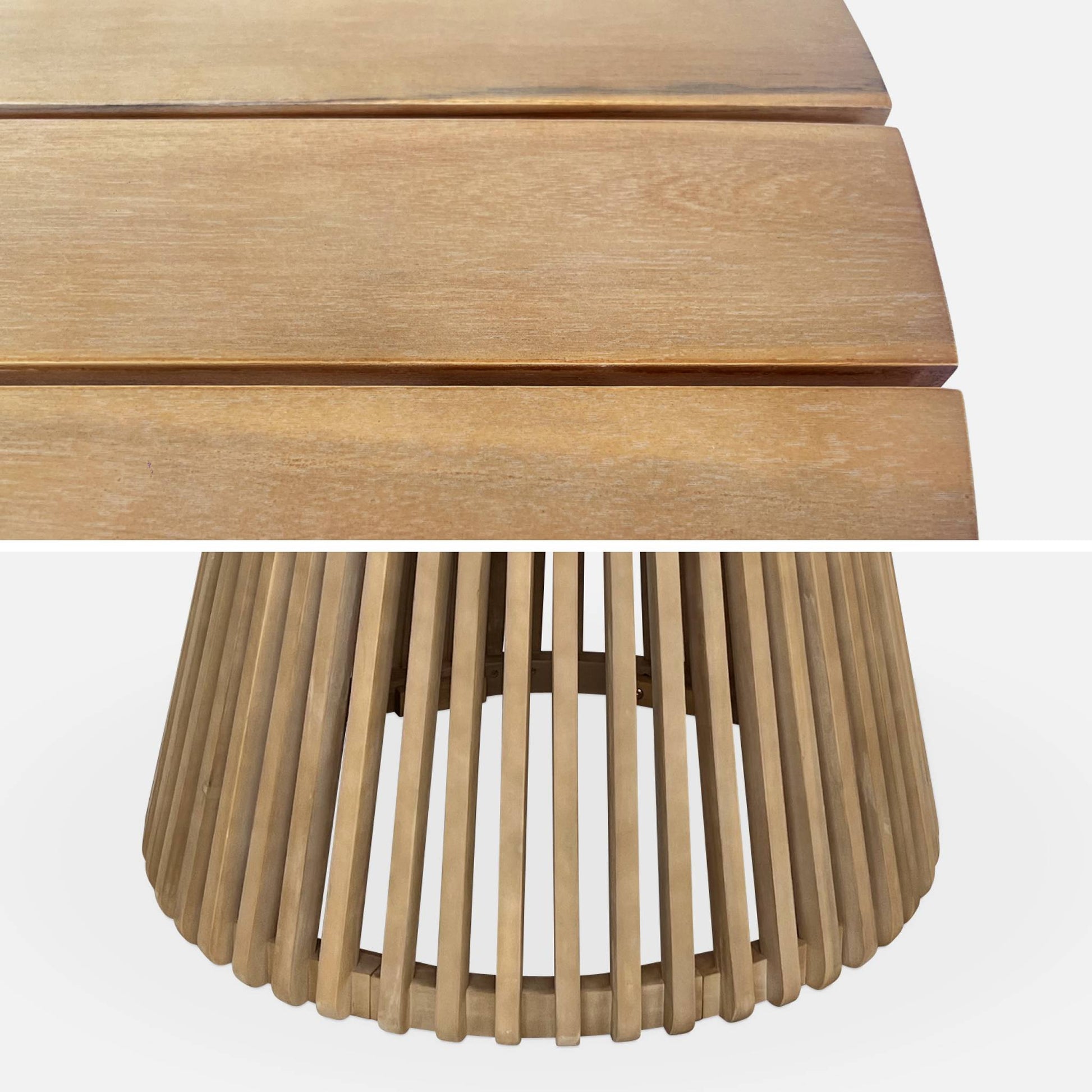 Tavolo da pranzo interno/esterno in legno + 4 poltrone, marrone