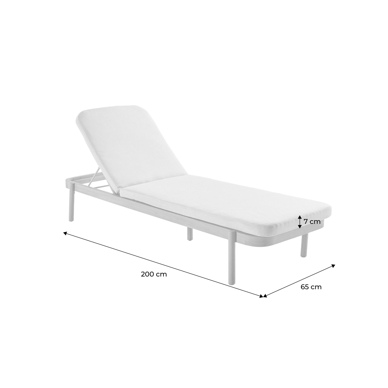 Set di 2 lettini prendisole in legno di acacia, reclinabili, beige