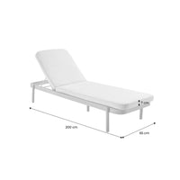 Set di 2 lettini prendisole in legno di acacia, reclinabili, beige