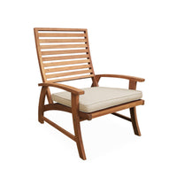 Set di 2 sediaecon poggiapiedi in legno, teck