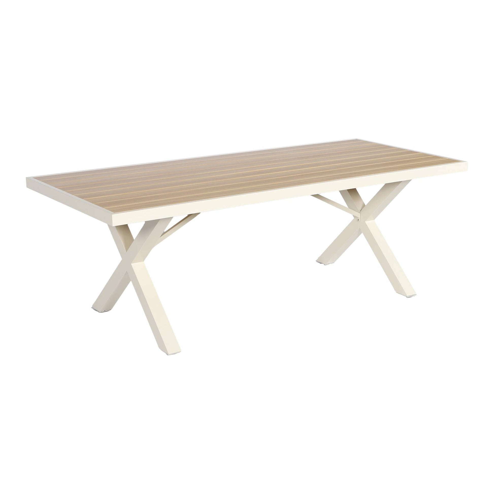 Set tavolo da giardino in alluminio con 8 sedie, marrone naturale