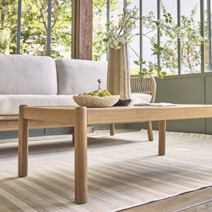 Set da giardino in acacia con corda, 5 posti, beige