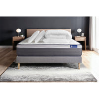 Pacchetto letto completo - Materasso 140x200cm + Box spring con doghe (in kit) + 2 cuscini + Piumino - Actiflex Plus