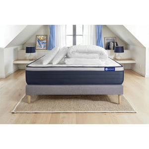 Pacchetto letto completo - Materasso 200x200cm + Box spring con doghe (kit) + 2 cuscini + Piumino - Actilatex Max