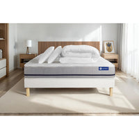 Pacchetto letto completo - Materasso 180x200cm + Box spring con doghe (kit) + 2 cuscini + Piumino - Actilatex Soft