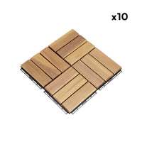 Set di piastrelle per patio in legno, 30x30cm, marrone naturale