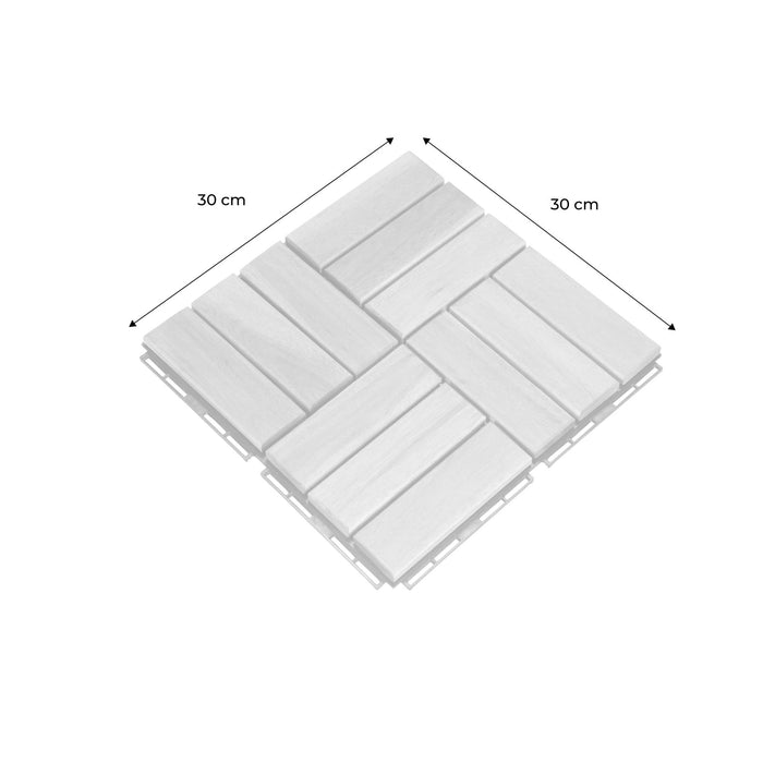 Set di piastrelle per patio in legno, 30x30cm, marrone naturale