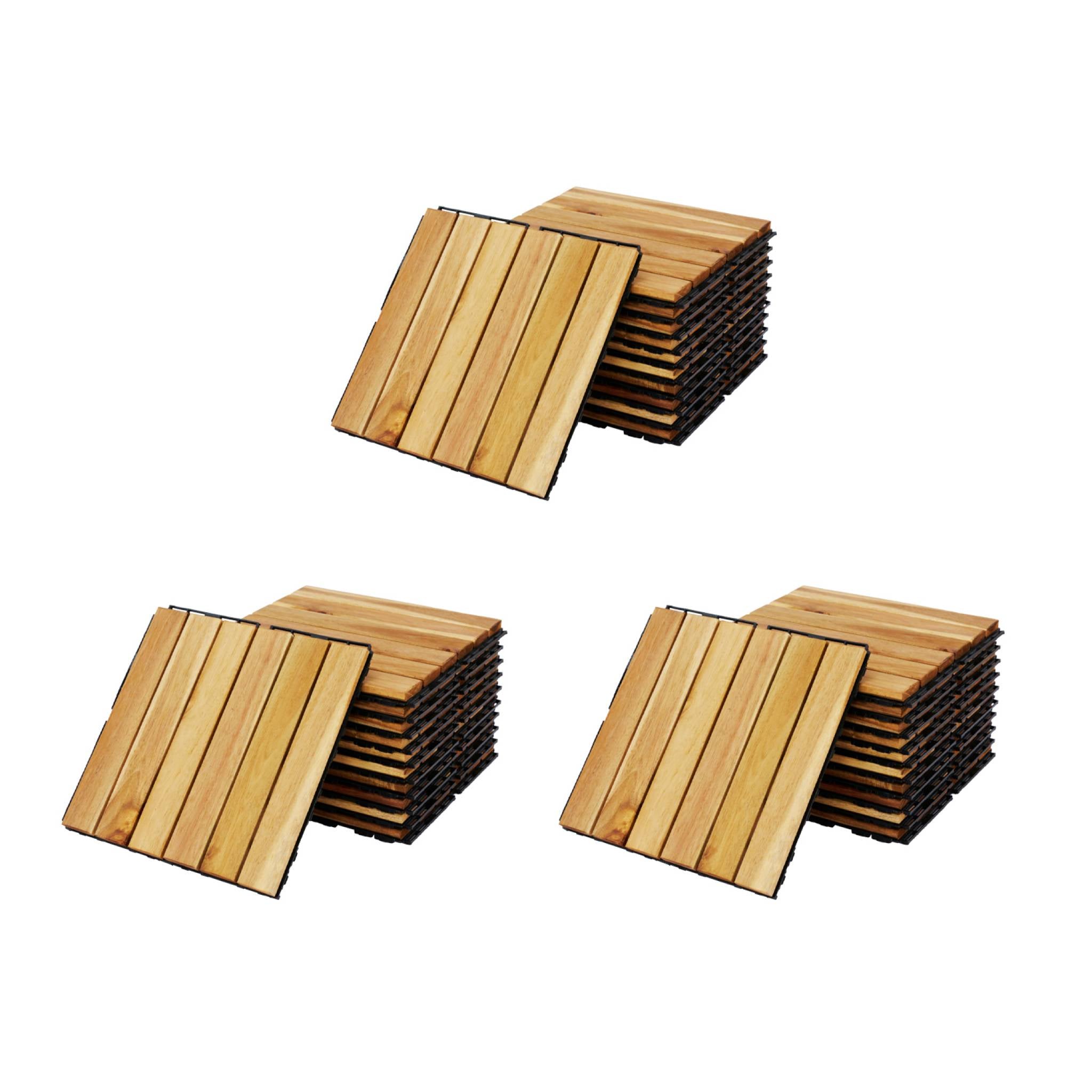 Set di piastrelle per decking in legno, 30x30cm