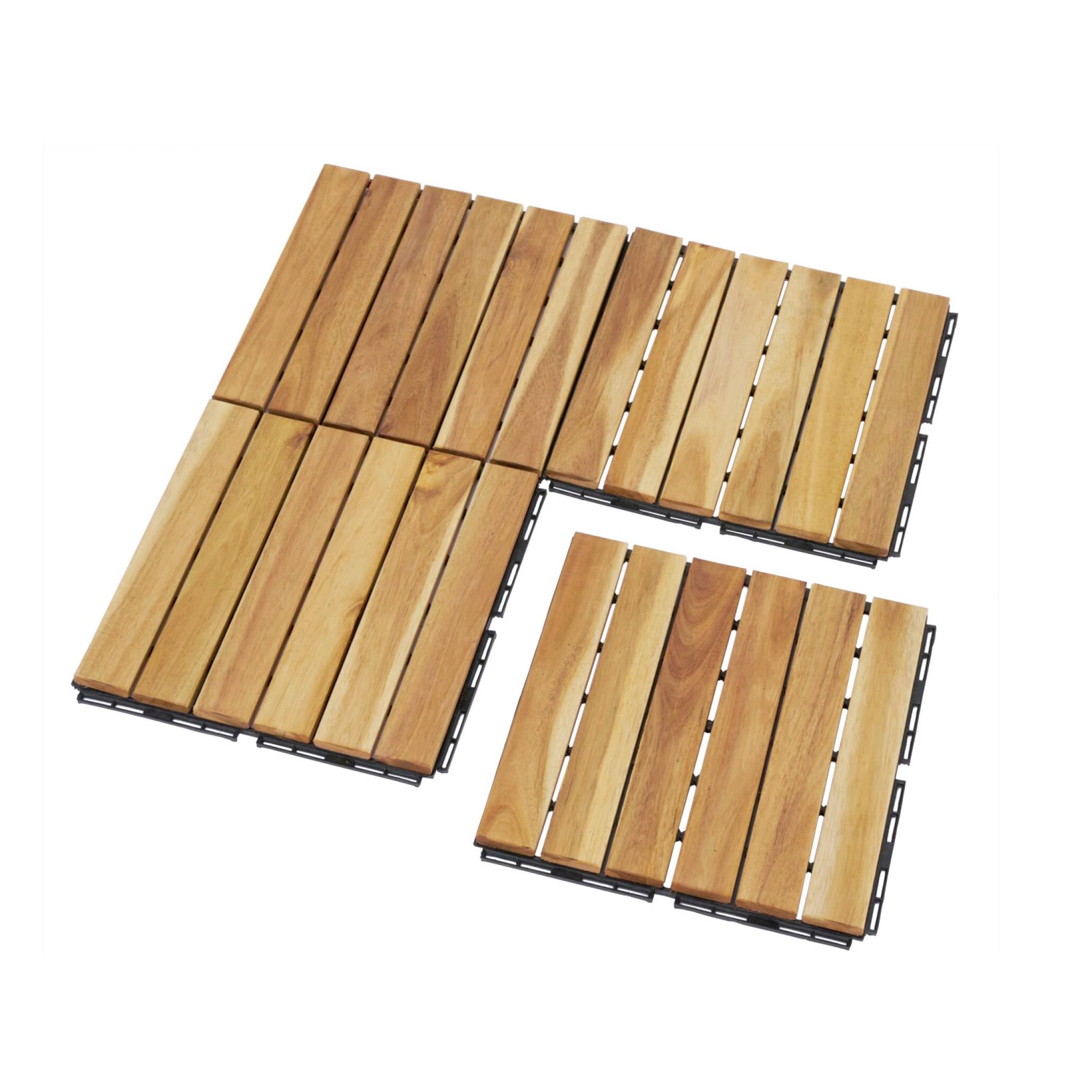 Set di piastrelle per decking in legno, 30x30cm