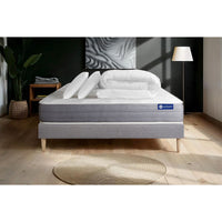 Pacchetto letto completo - Materasso 160x200cm + Box spring con doghe (kit) + 2 cuscini + Piumino - Actimemo Dream