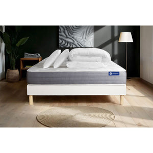 Pacchetto letto completo - Materasso 200x200cm + Box spring con doghe (kit) + 2 cuscini + Piumino - Actimemo Dream