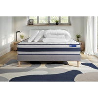 Pacchetto letto completo - Materasso 140x190cm + Box spring con doghe (in kit) + 2 cuscini + Piumino - Actimemo Ergo
