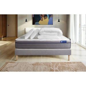 Pacchetto letto completo - Materasso 180x200cm + Box spring con doghe (kit) + 2 cuscini + Piumino - ActiMemo Zen
